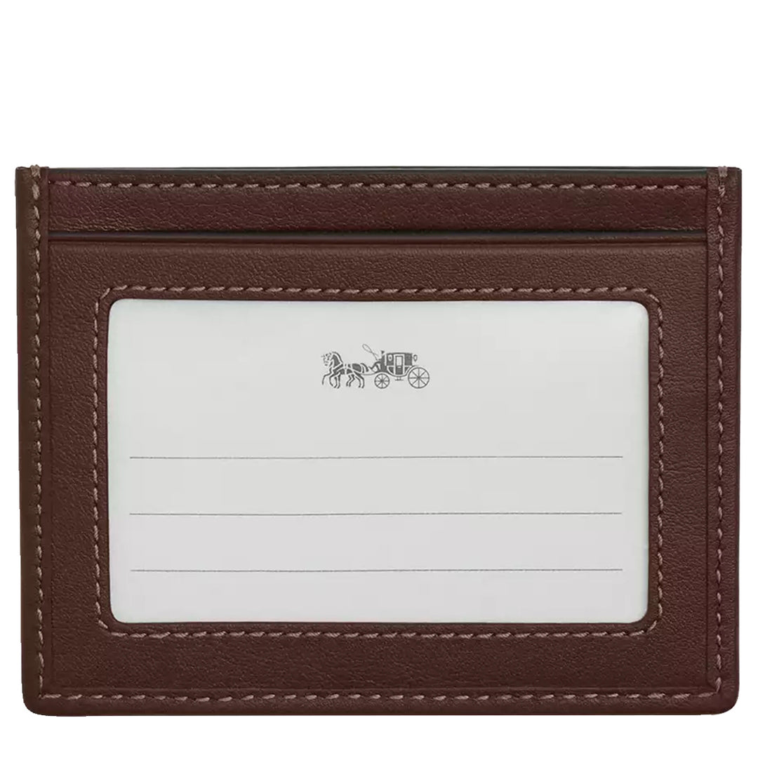 Coach Slim Id Card Case In Signature Jacquard in Oak/ Maple CU117