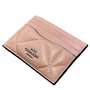 Coach Slim Id Card Case With Puffy Diamond Quilting in Light Pink CJ525