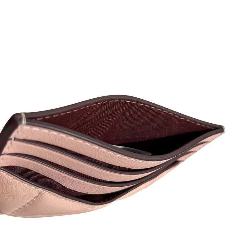 Coach Slim Id Card Case With Puffy Diamond Quilting in Light Pink CJ525