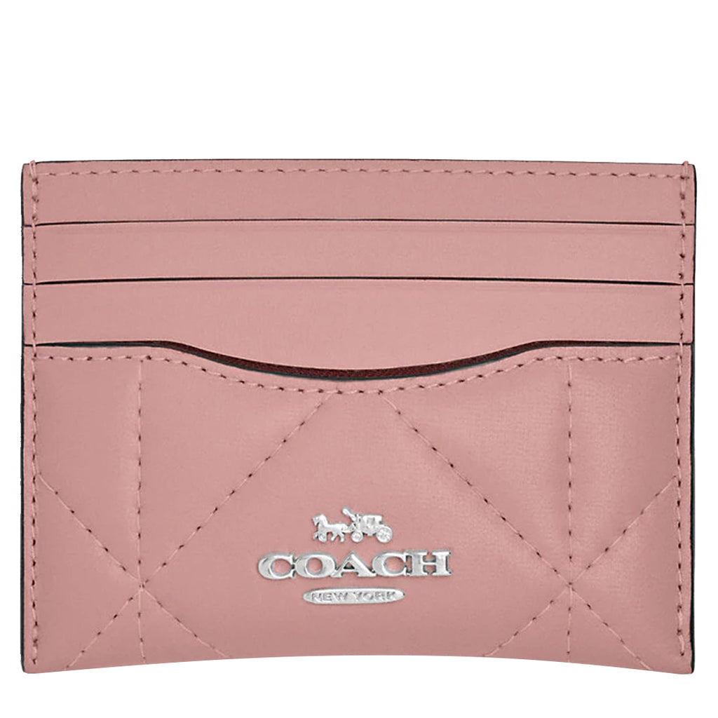 Coach Slim Id Card Case With Puffy Diamond Quilting in Light Pink CJ525