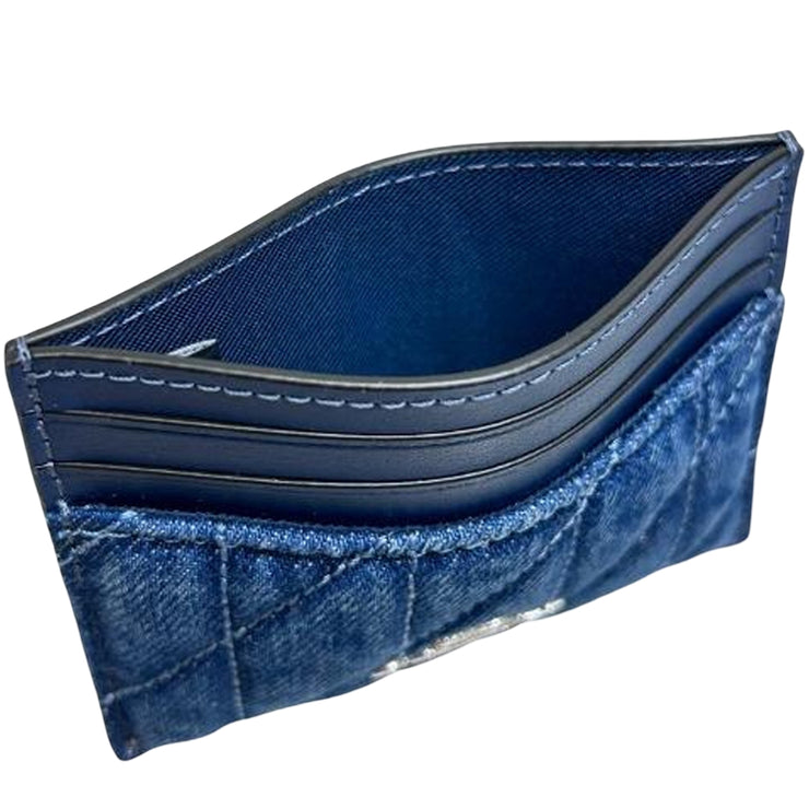Interior View of Coach Slim ID Card Case with Quilting - Denim CAT70