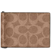 Buy Coach Slim Money Clip Billfold Wallet In Signature Canvas in Tan/ Black CY059 Online in Singapore | PinkOrchard.com