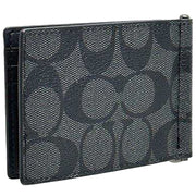 Buy Coach Slim Money Clip Billfold Wallet In Signature Canvas in Charcoal/ Black CH086 Online in Singapore | PinkOrchard.com