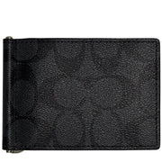 Buy Coach Slim Money Clip Billfold Wallet In Signature Canvas in Charcoal/ Black CH086 Online in Singapore | PinkOrchard.com