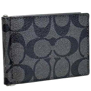 Buy Coach Slim Money Clip Billfold Wallet In Signature Canvas in Charcoal/ Black CH086 Online in Singapore | PinkOrchard.com