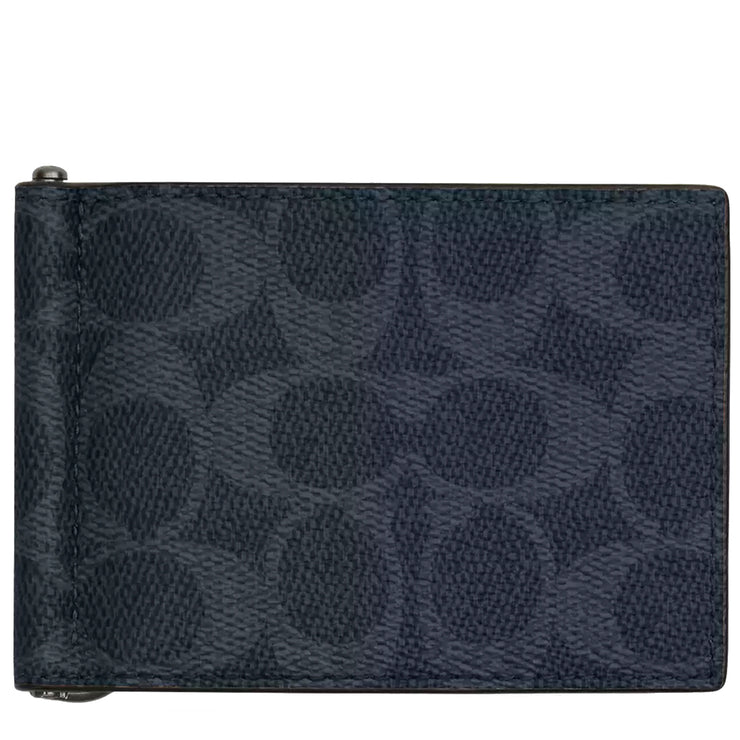 Buy Coach Slim Money Clip Billfold Wallet In Signature Canvas in Denim/ Midnight Navy CY059 Online in Singapore | PinkOrchard.com