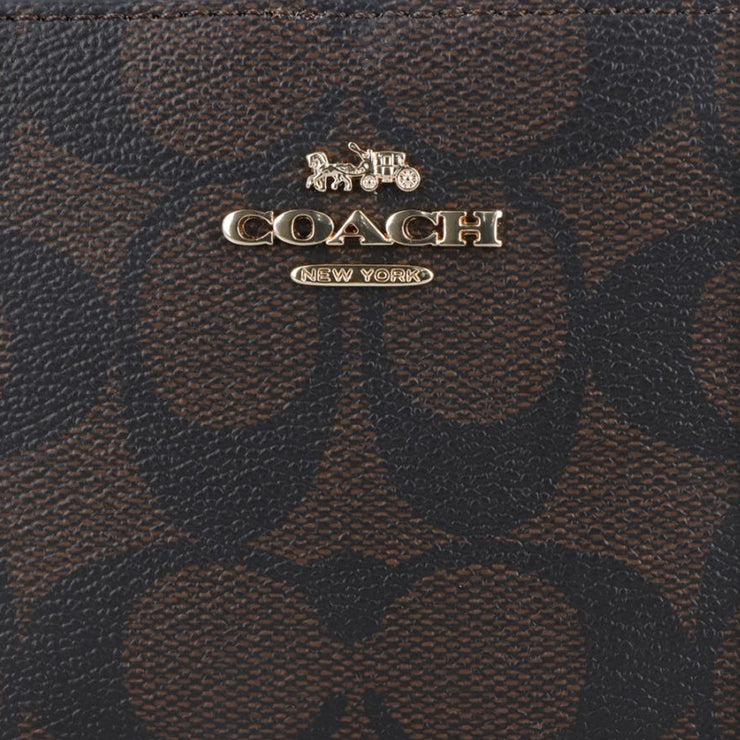 Buy Coach Slim Zip Wallet In Signature Canvas in Brown/ Black