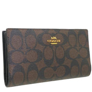 Buy Coach Slim Zip Wallet In Signature Canvas in Brown/ Black C8714  Online in Singapore | PinkOrchard.com