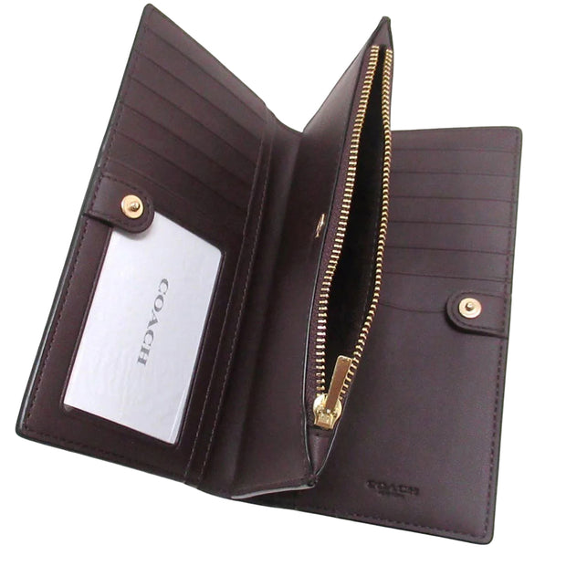 Interior View of Coach Slim Zip Wallet With Floral Print - Deep Blue Multi CBO24