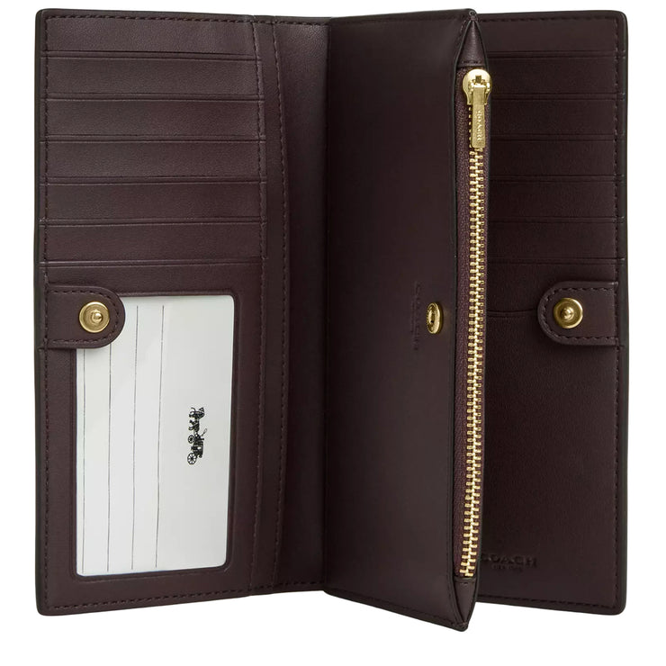 Interior View of Coach Slim Zip Wallet With Floral Print - Deep Blue Multi CBO24