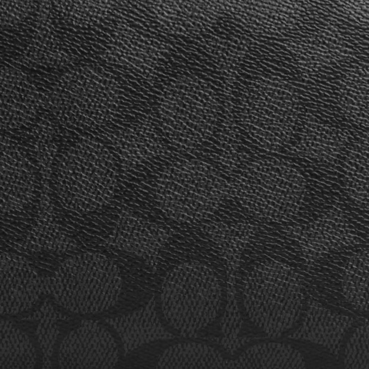 Closeup of Coach Small Travel Kit Bag In Signature Canvas - Charcoal/ Black CAR15