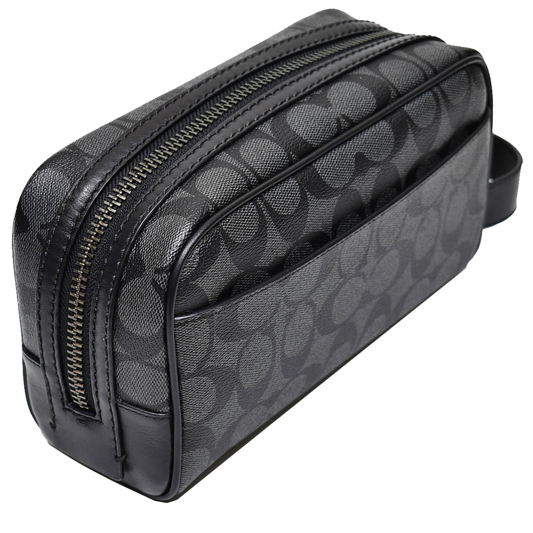 COACH ボディバッグ ブラック Buy Coach Travel Kit Bag In Signature Canvas In Charcoal/ Black