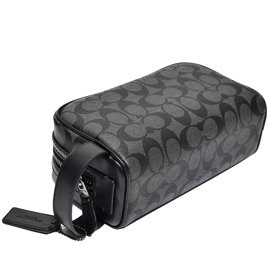 Buy Coach Travel Kit Bag In Signature Canvas In Charcoal/ Black