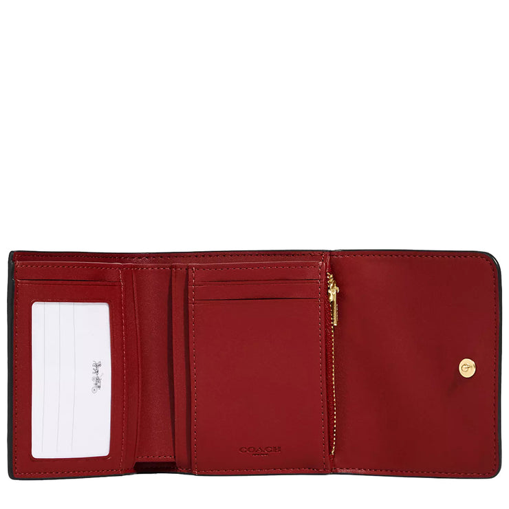 Buy Coach Small Trifold Wallet In Blocked Signature Canvas In Brown/ 1941 Red CE930 Online in Singapore | PinkOrchard.com