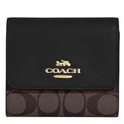 Buy Coach Small Trifold Wallet In Blocked Signature Canvas In Brown/ Black CE930 Online in Singapore | PinkOrchard.com