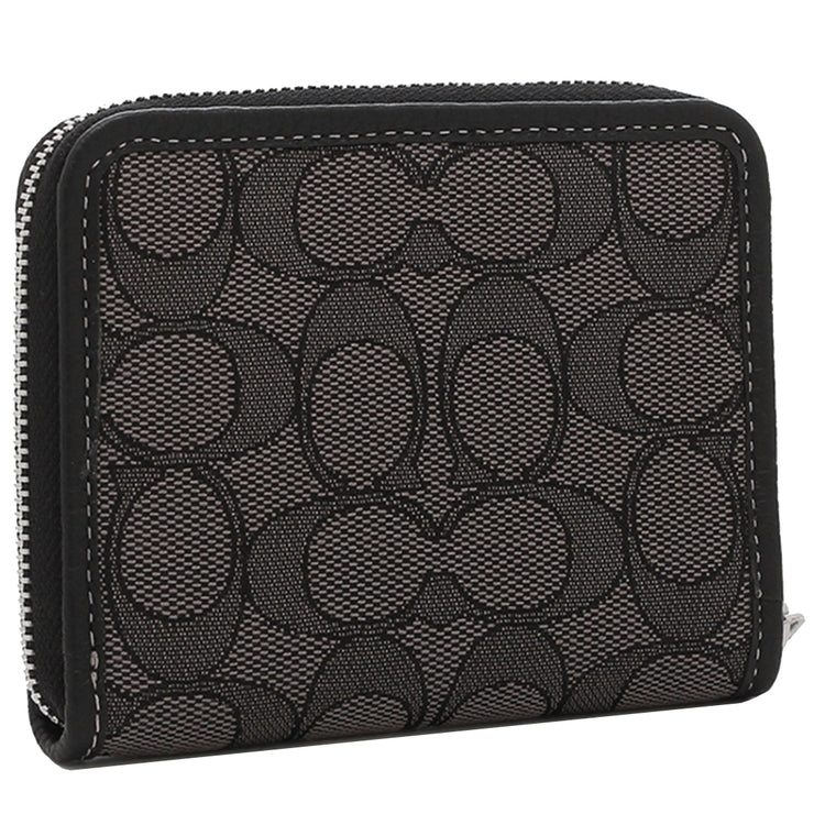 Buy Coach Small Zip Around Wallet In Signature Jacquard in Black Smoke Black Multi CH389