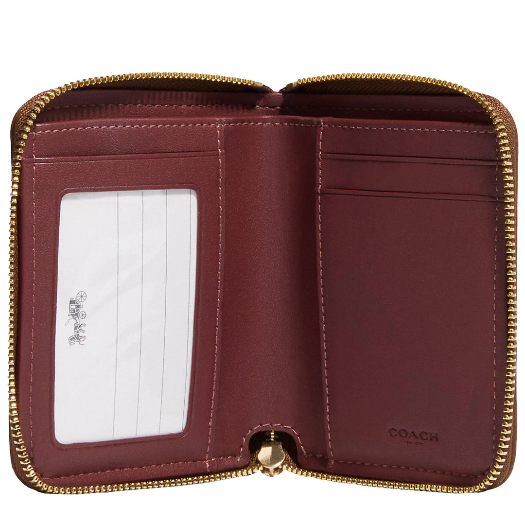 Buy Coach Small Zip Around Wallet In Signature Jacquard in Khaki