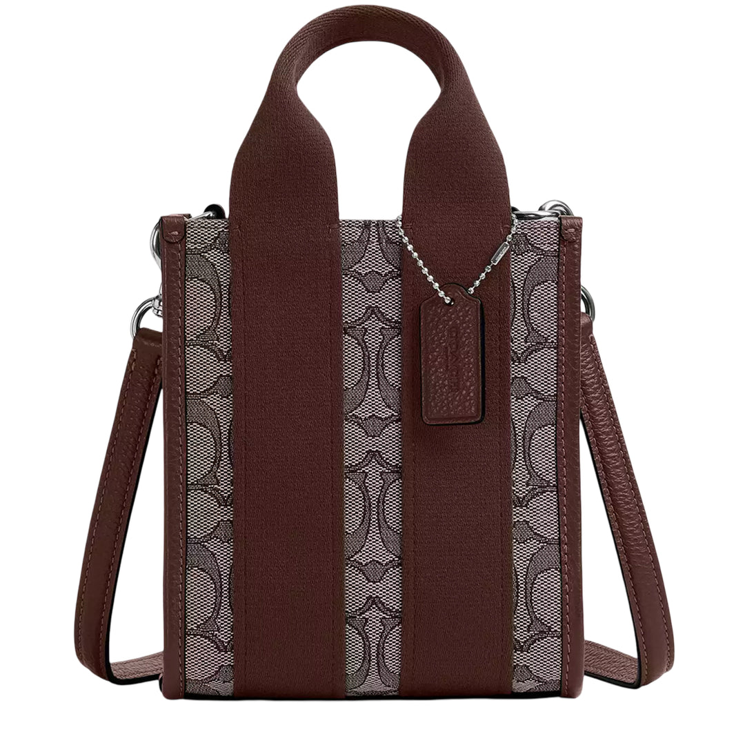 Coach Smith Mini Tote Bag In Signature Jacquard - Oak/ Maple CCL75