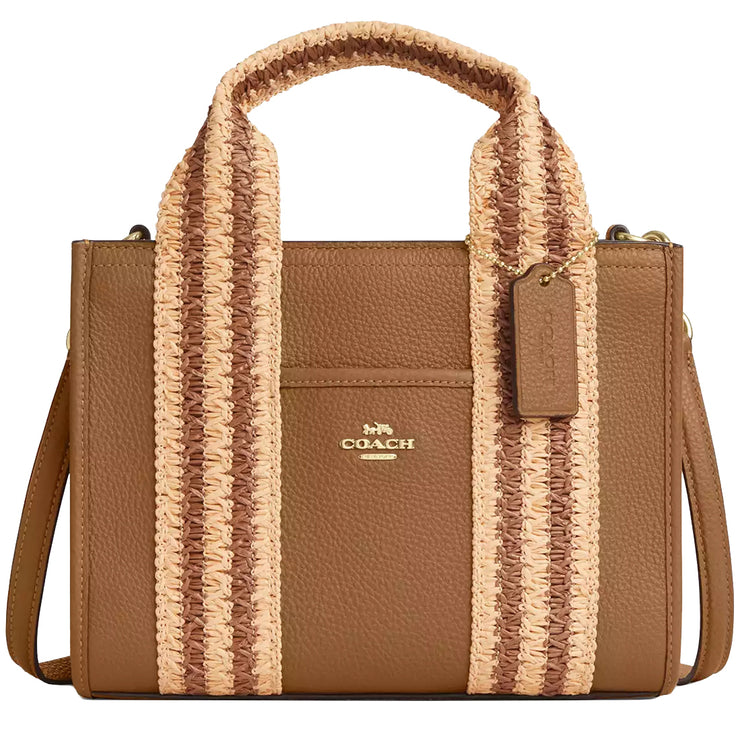 Front View of Coach Smith Tote Bag 24- Honey Brown Multi CBG91