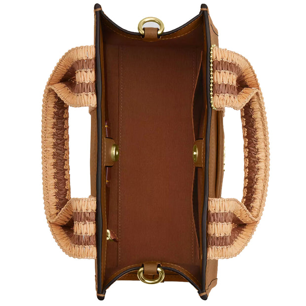 Interior View of Coach Smith Tote Bag 24- Honey Brown Multi CBG91