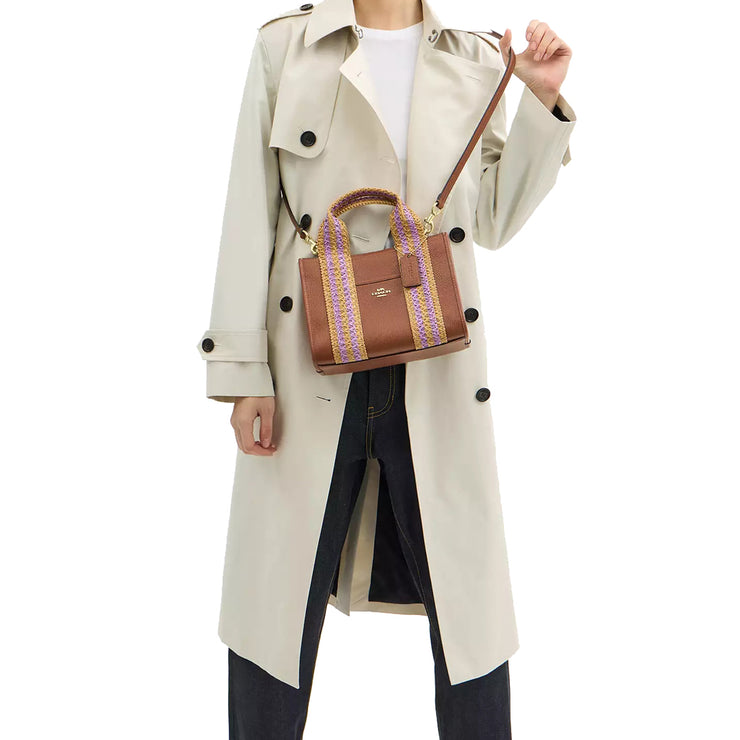 Model Wearing Coach Smith Tote Bag 24- Redwood Multi CBG91