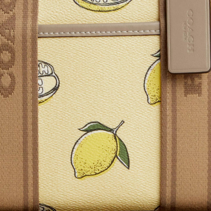 Closeup of Coach Smith Tote Bag 24 With Lemon Print - Garden Glade Multi CAR79