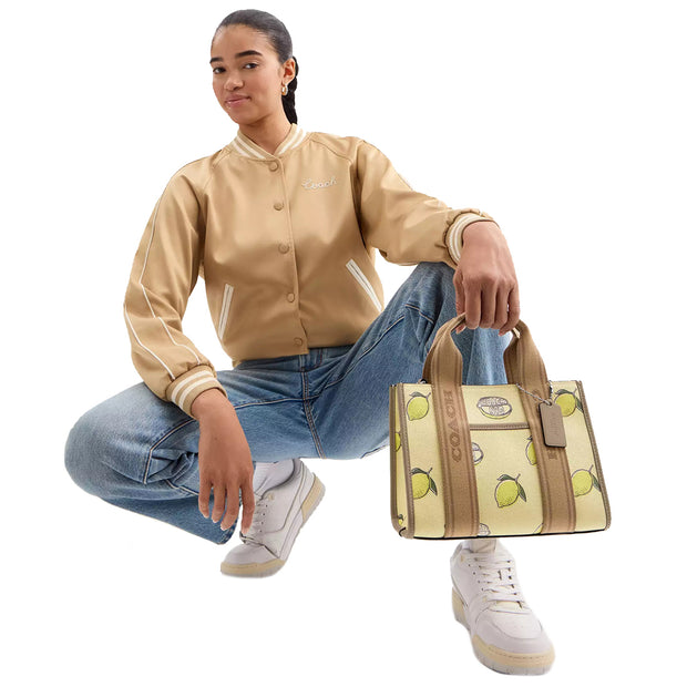 Model Holding Coach Smith Tote Bag 24 With Lemon Print - Garden Glade Multi CAR79