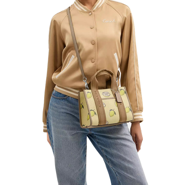 Model View of Coach Smith Tote Bag 24 With Lemon Print - Garden Glade Multi CAR79