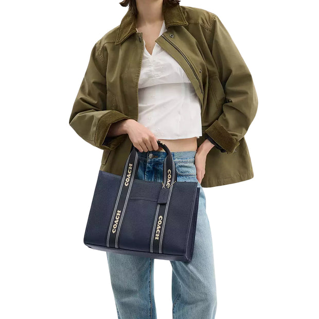 Model Carrying Coach Smith Tote Bag - Denim Multi CBM10