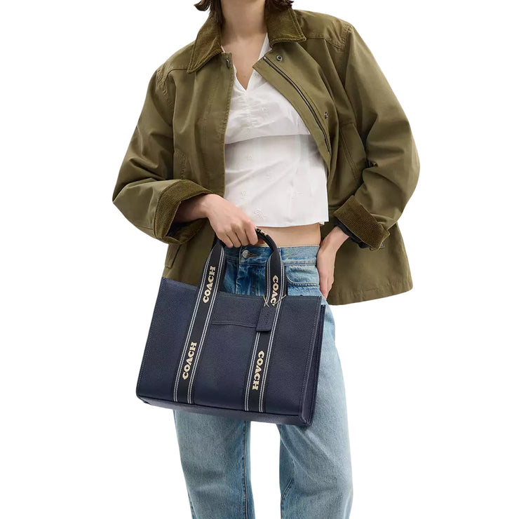 Model Carrying Coach Smith Tote Bag - Denim Multi CBM10