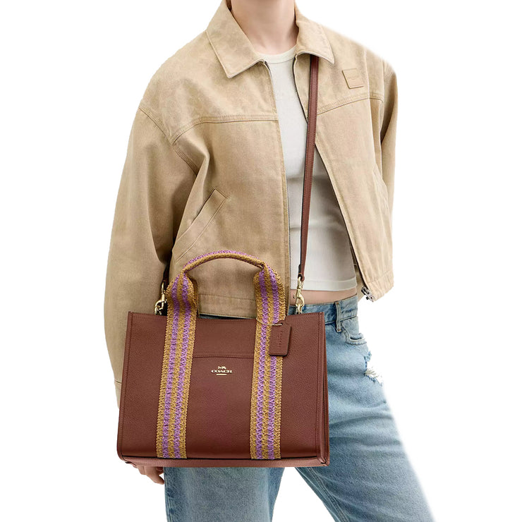 Model Wearing Coach Smith Tote Bag - Redwood Multi CBG90