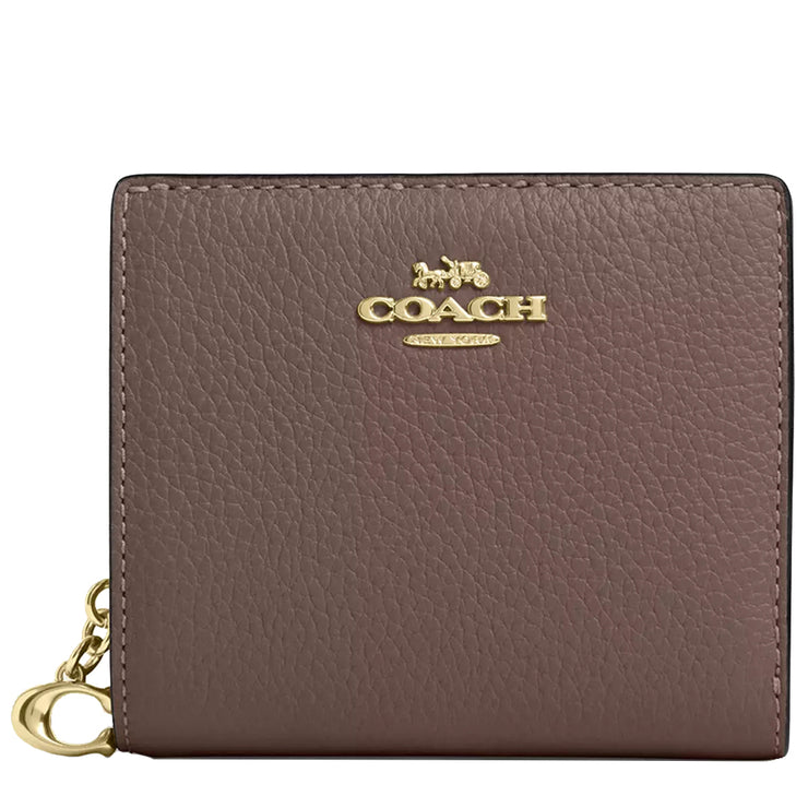 Front View of Coach Snap Wallet - Dark Stone C2862