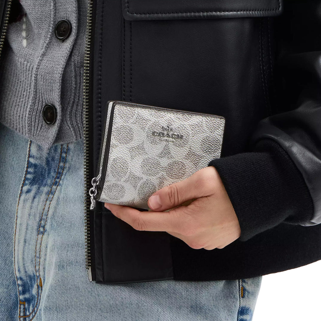 Coach Snap Wallet In Signature Canvas CCL96 | Designer Bags Sale