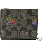 Buy Coach Snap Wallet In Signature Canvas With Country Floral Print in Graphite/ Deep Berry CM973 Online in Singapore | PinkOrchard.com