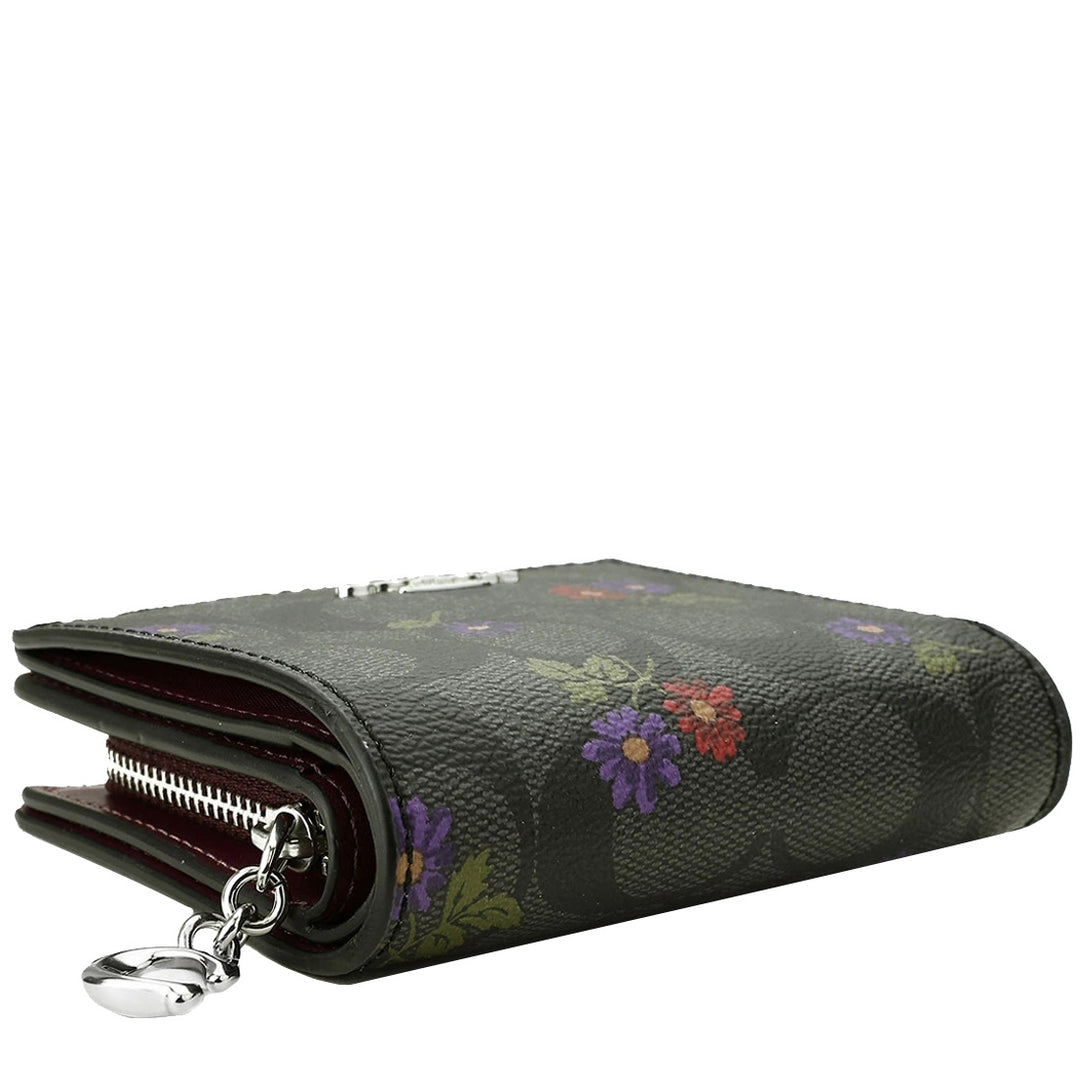 Coach purple floral wallet best sale