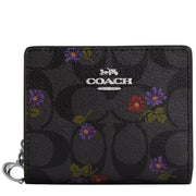 Buy Coach Snap Wallet In Signature Canvas With Country Floral Print in Graphite/ Deep Berry CM973 Online in Singapore | PinkOrchard.com