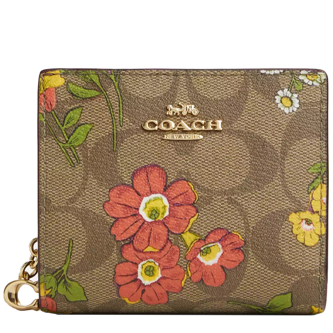 Coach wallet rose print deals
