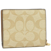 Buy Coach Snap Wallet In Signature Canvas in Light Khaki/ Light Saddle C3309 Online in Singapore | PinkOrchard.com