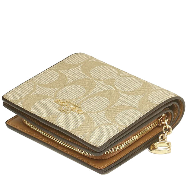 Buy Coach Snap Wallet In Signature Canvas in Light Khaki/ Light Saddle C3309 Online in Singapore | PinkOrchard.com