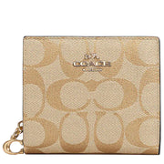 Buy Coach Snap Wallet In Signature Canvas in Light Khaki/ Light Saddle C3309 Online in Singapore | PinkOrchard.com