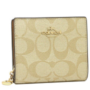 Buy Coach Snap Wallet In Signature Canvas in Light Khaki/ Light Saddle C3309 Online in Singapore | PinkOrchard.com