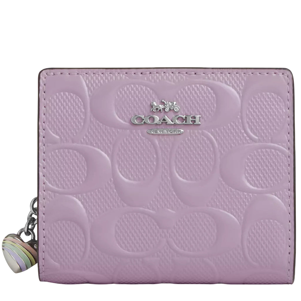 Coach Snap Wallet In Signature Leather With Heart Charm CDF21