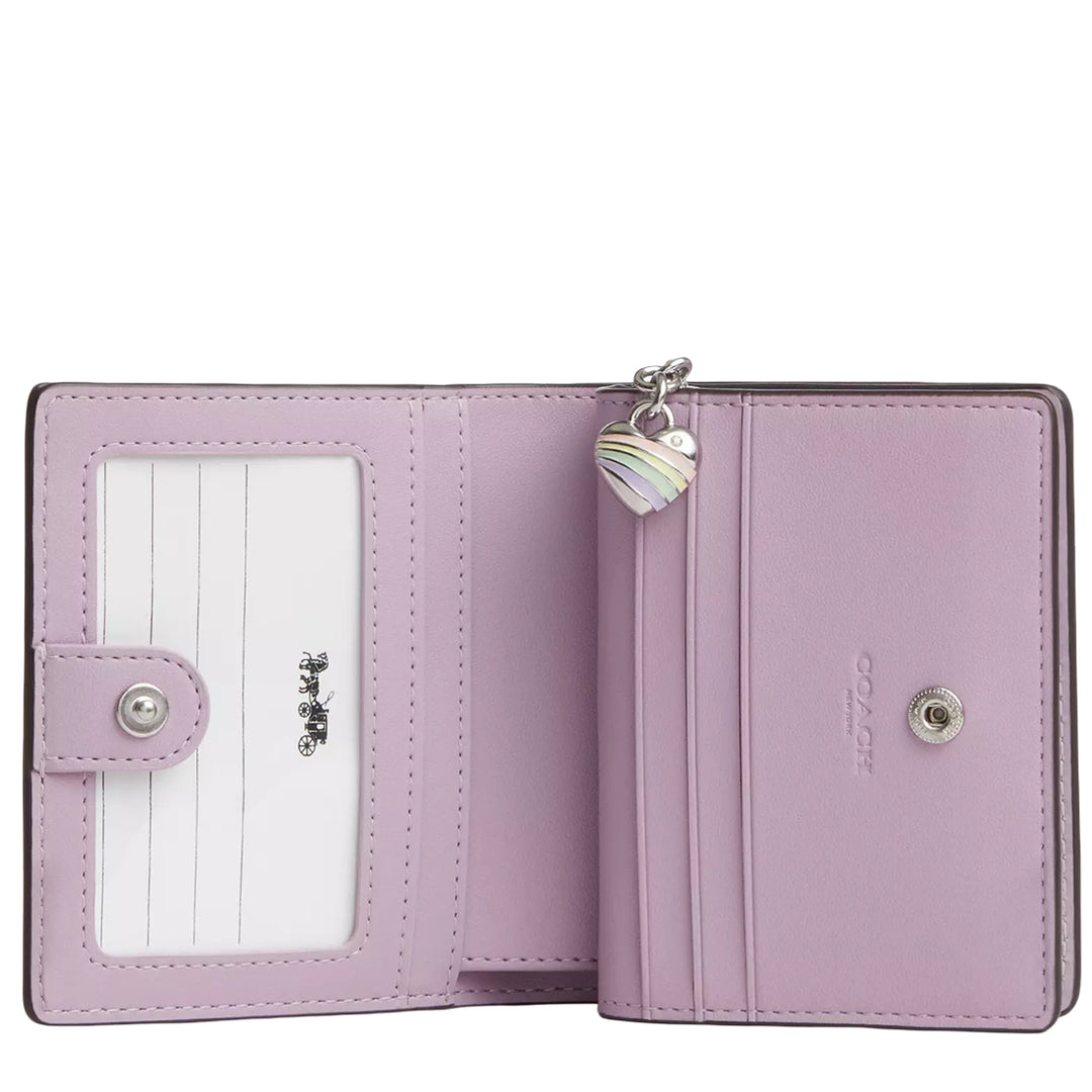 Coach Snap Wallet In Signature Leather With Heart Charm CDF21