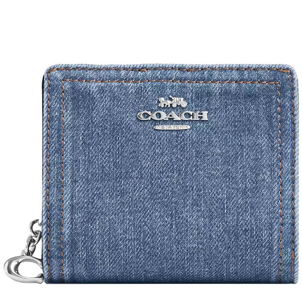 Front View of Coach Snap Wallet - Indigo CAP07