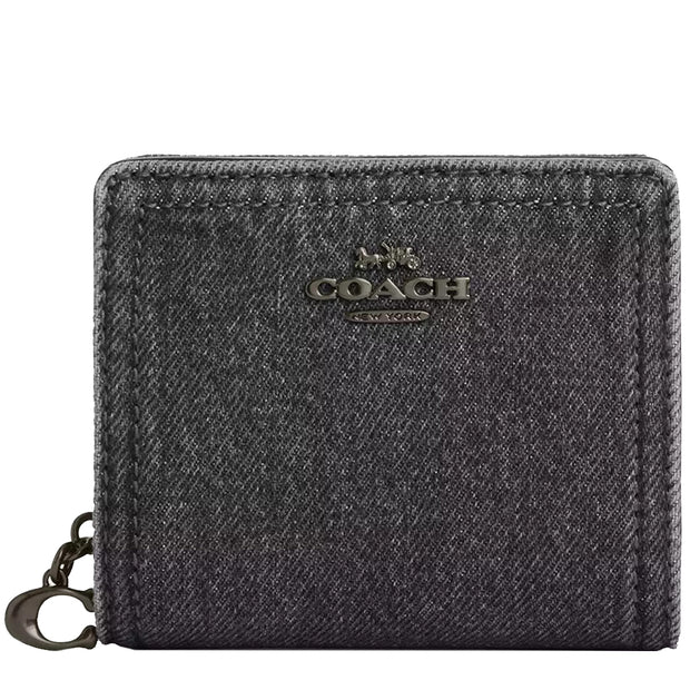 Front View of Coach Snap Wallet - Washed Grey CAP07