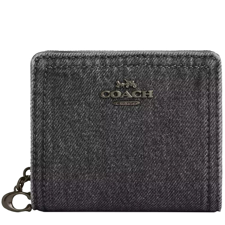 Front View of Coach Snap Wallet - Washed Grey CAP07