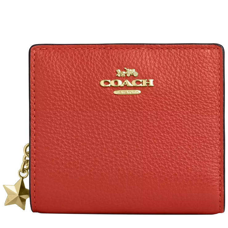 Front View of Coach Snap Wallet With Charm - Mango CBO74