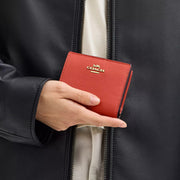 Model Holding Coach Snap Wallet With Charm - Mango CBO74