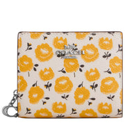 Front View of Coach Snap Wallet With Floral Print - Chalk/ Buttercup Multi CBO76