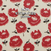 Closeup of Coach Snap Wallet With Floral Print - Chalk/ Black Multi CBO76